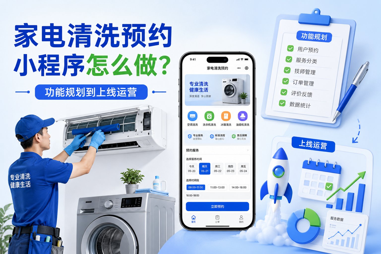 家电清洗预约小程序开发全流程:功能规划到上线运营