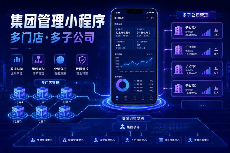 集团公司多门店多子公司小程序开发解决方案