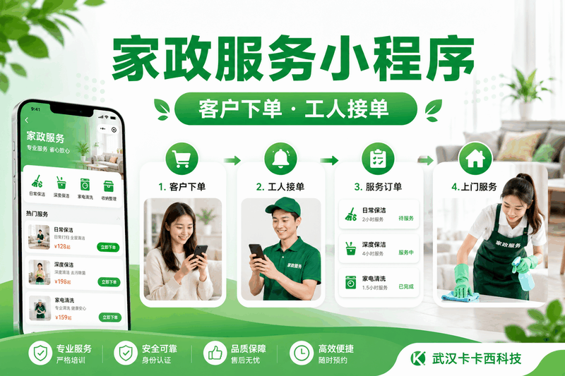 家政服务小程序开发:工人接单与客户下单系统全解析