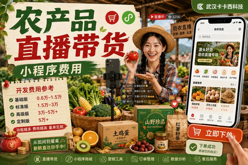 做个农产品直播带货小程序需要多少钱?