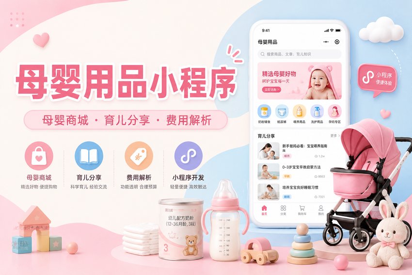 做个母婴用品购买与育儿知识分享小程序需要多少钱?