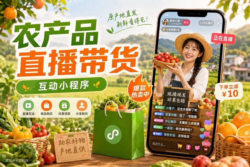 做个农产品直播带货与互动小程序需要多少钱?