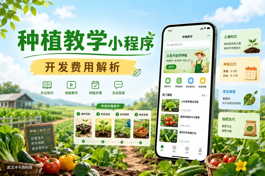 做个农产品种植教学小程序需要多少钱?