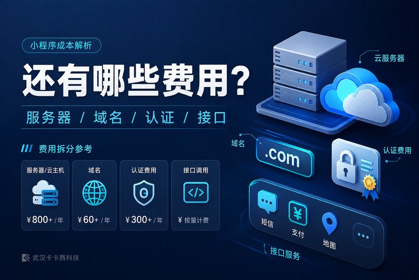 小程序除了开发费还有哪些费用?服务器、域名、认证和接口费用详