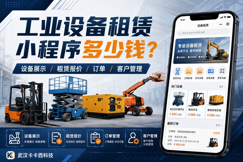 做一个工业设备租赁小程序需要多少钱？设备展示、租赁报价、订单
