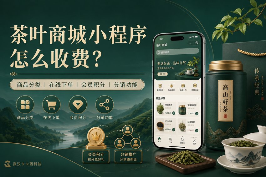 做一个茶叶商城小程序,带商品分类、在线下单、会员积分和分销功