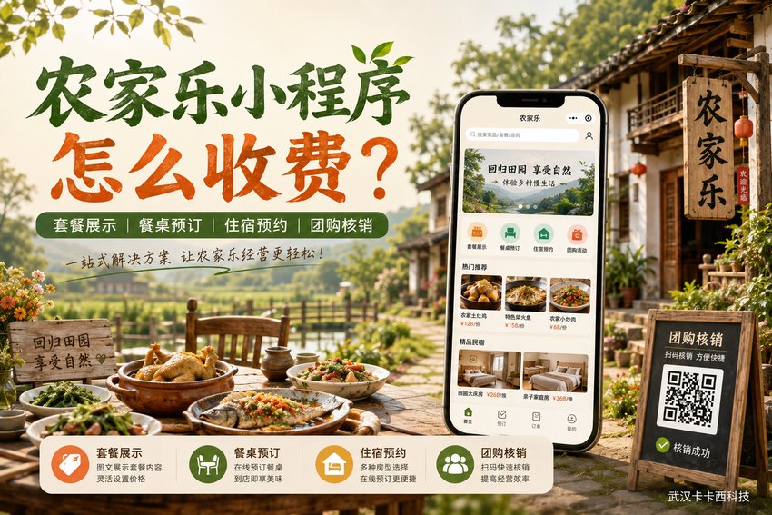 做一个农家乐小程序,带套餐展示、餐桌预订、住宿预约和团购核销