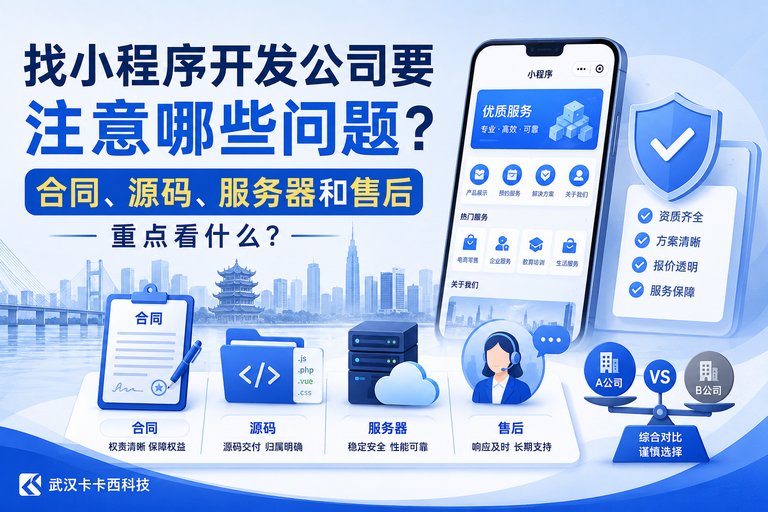 找小程序开发公司要注意哪些问题?合同、源码、服务器和售后重点看什么?