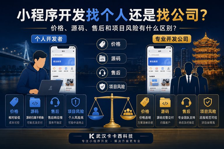 小程序开发找个人还是找公司?价格、源码、售后和项目风险有什么