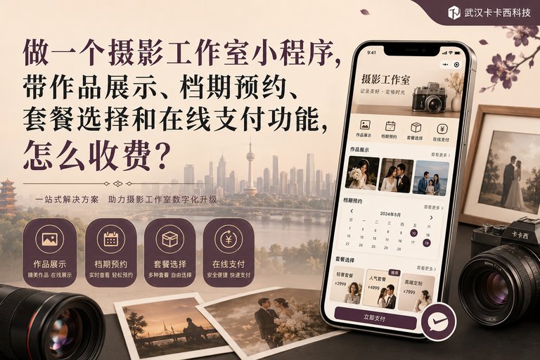 做一个摄影工作室小程序,带作品展示、档期预约、套餐选择和在线支付功能,怎么收费?