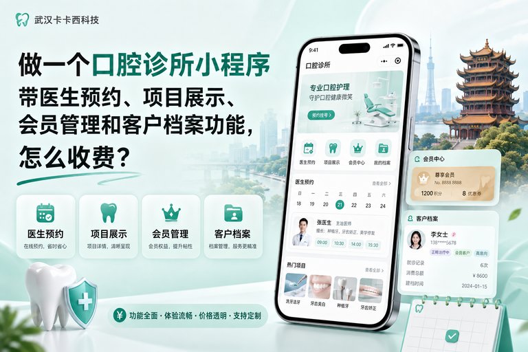 做一个口腔诊所小程序,带医生预约、项目展示、会员管理和客户档案功能,怎么收费?