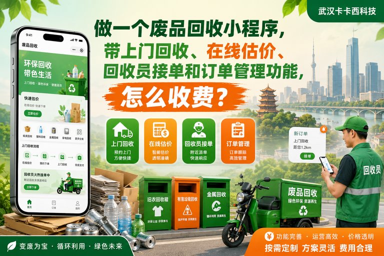 做一个废品回收小程序,带上门回收、在线估价、回收员接单和订单管理功能,怎么收费?