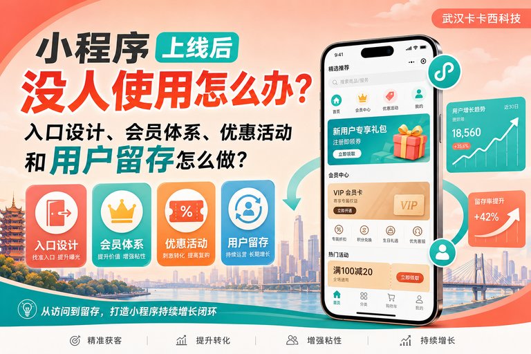 小程序上线后没人使用怎么办?入口设计、会员体系、优惠活动和用户留存怎么做?