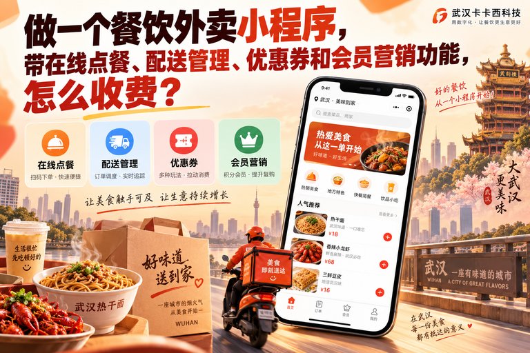 做一个餐饮外卖小程序,带在线点餐、配送管理、优惠券和会员营销