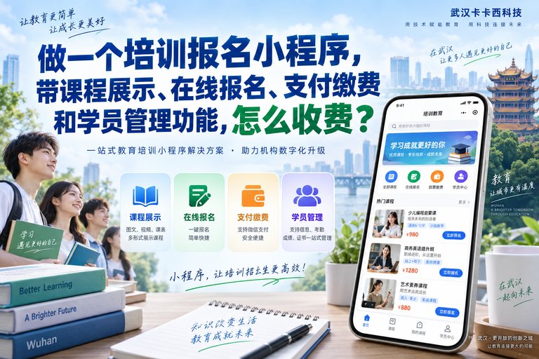 做一个培训报名小程序,带课程展示、在线报名、支付缴费和学员管理功能,怎么收费?