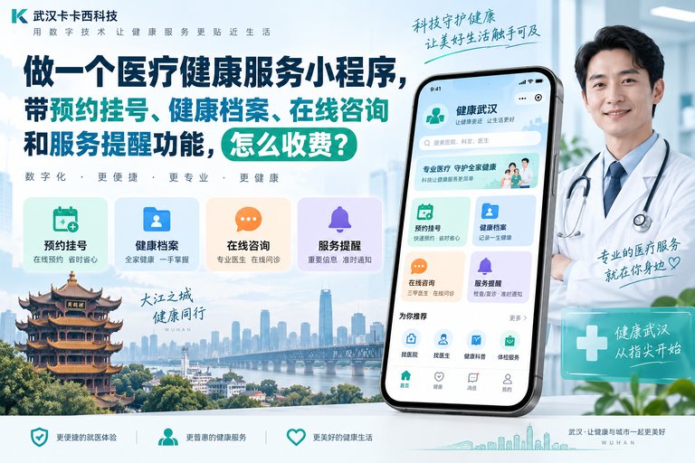 做一个医疗健康服务小程序,带预约挂号、健康档案、在线咨询和服