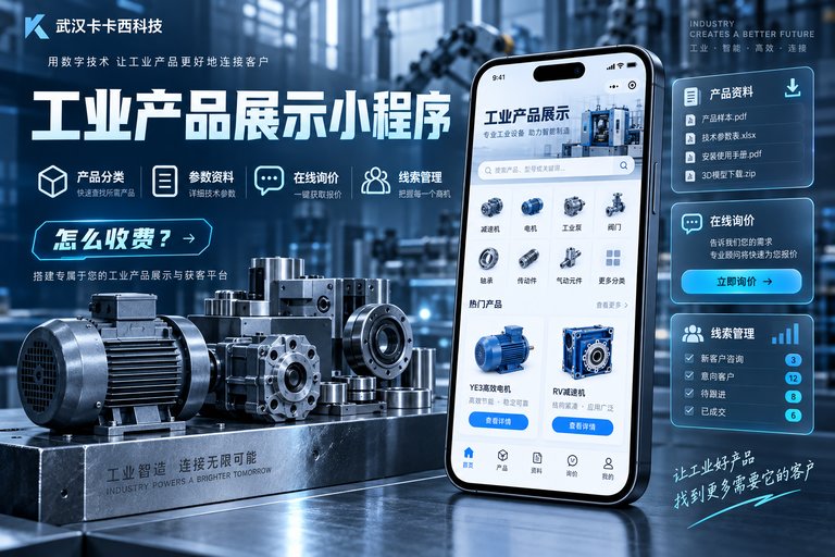 做一个工业产品展示小程序，带产品分类、参数资料、在线询价和客户线索管理功能，怎么收费？