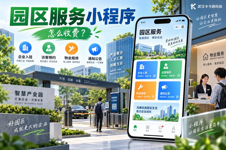 做一个园区服务小程序，带企业入驻、访客预约、物业报修和通知公告功能，怎么收费？